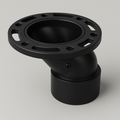 LESSO ABS Offset Closet Flange — 4×3 Hub, 1½" Offset DWV, cUPC