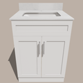 24-Inch Shaker Bathroom Vanity — White or Gray | Plywood Cabinet, Solid-Wood Doors, Soft-Close 3-Way Clip-On Hinges