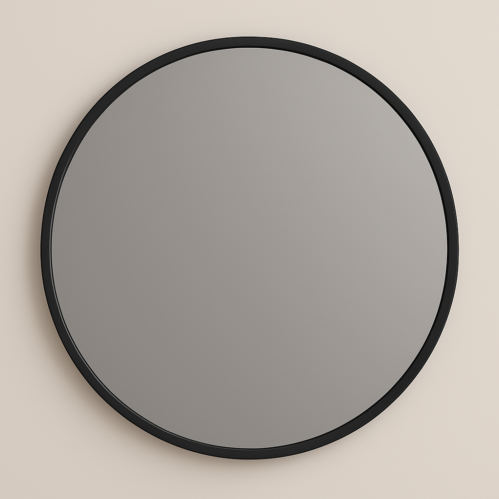 Miroir de salle de bain rond Ondelle — Cadre métallique fin, 24″ et 32″