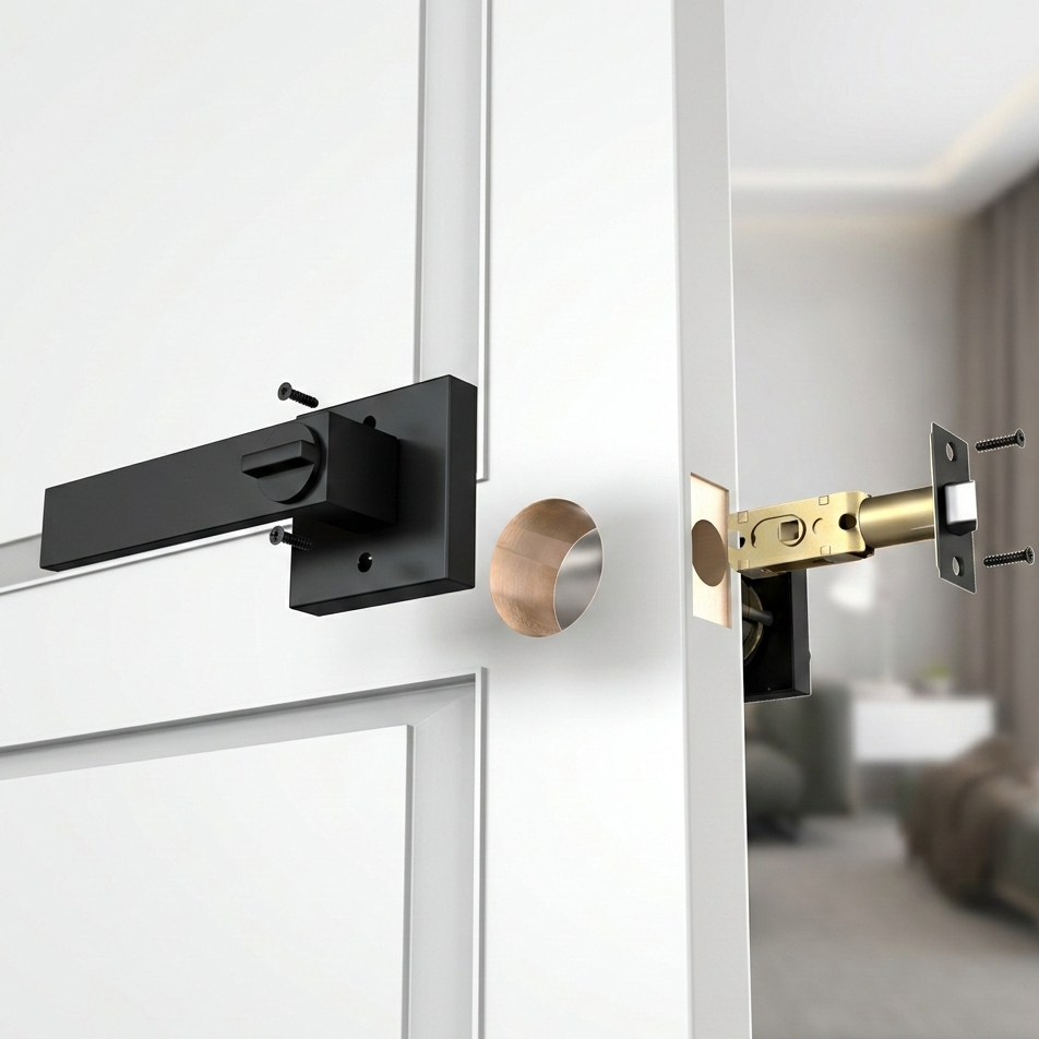 Vellum Hardware Quadra Door Lever — Square Rosette, Keyed, Privacy, Passage & Dummy