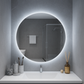 Ondelle Round Backlit LED Bathroom Mirror — Dimmable 3-CCT Halo, Hardwired | 24″, 28″, 32″