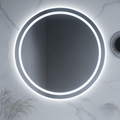 Ondelle Round LED Bathroom Mirror — Front-Lit Ring + Backlit Halo, Anti-Fog, Dimmable | 24″, 28″, 32″