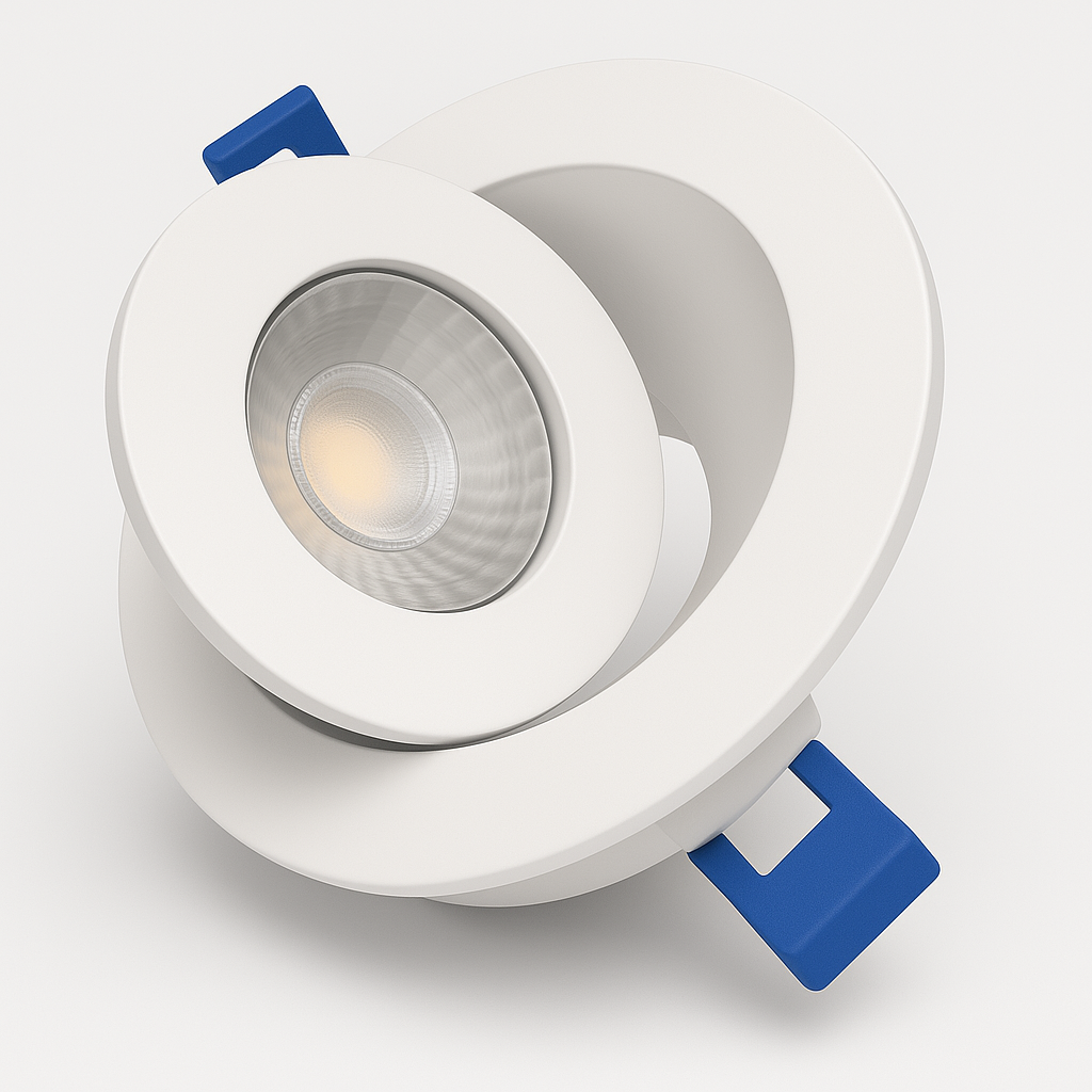 Projecteur encastré à cardan Luvelle de 4 po – Orientable à 360°/inclinaison à 90°, sans boîtier, 5CCT, homologué Energy Star, classé IC