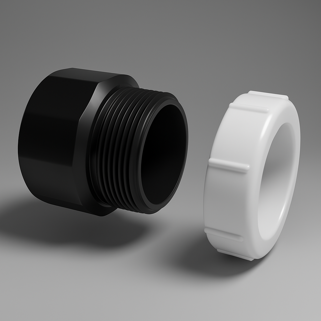 Adaptateur de siphon LESSO ABS — Raccord à collet et raccord à joint glissant avec écrou DWV, certifié cUPC