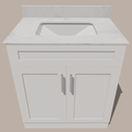Meuble-lavabo de salle de bain Shaker de 30 pouces — Blanc ou Gris | Armoire en contreplaqué, portes en bois massif, charnières à clipser 3 voies à fermeture douce, intérieur en bois naturel