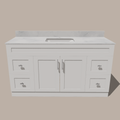 72-Inch Single Sink Shaker Bathroom Vanity — White or Gray | Plywood Cabinet, Solid-Wood Doors, Soft-Close 3-Way Clip-On Hinges | 4 Drawers, Center Double Doors
