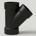 LESSO ABS 45° Wye — Hub × Hub × Hub DWV, cUPC Certified